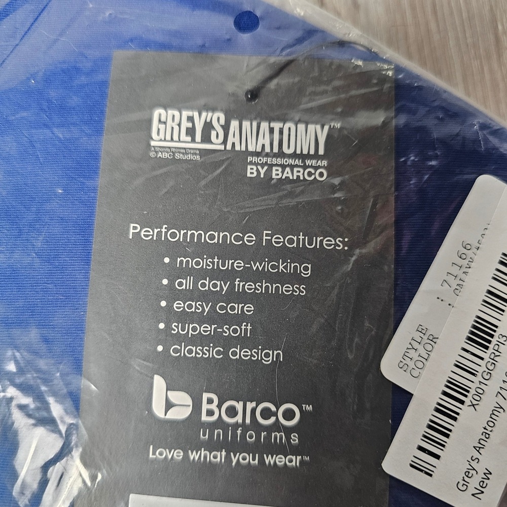 Grey's Anatomy Barco Scrub Top Women XL Galaxy Blue V Neck Nursing Medical 71166 - Picture 3 of 5